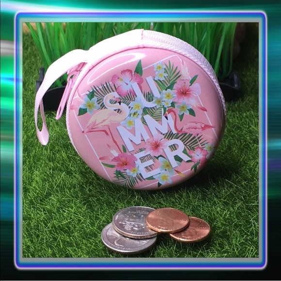 Summer Pink Flamingo Coin Purse - Picture 1 of 8
